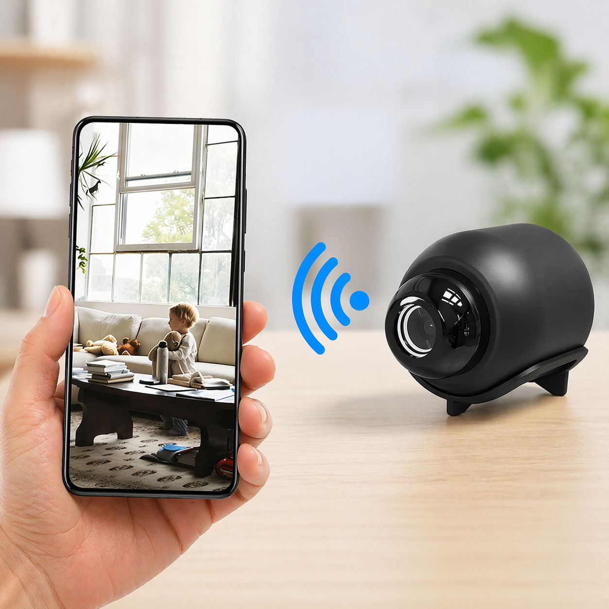 NoxCam - Mini caméra espion WiFi 1080P + vision nocturne | Surveillance maison