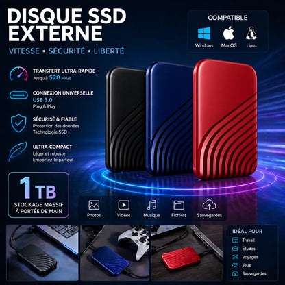 SSD Disque Dur Swift Vault Pro | Disqu e dur externe ssd 2 To USB 3.1 Haute Vitesse