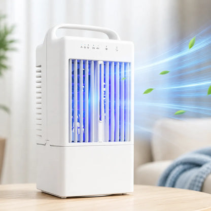 IceBreeze | Petit Ventilateur Rafraîchisseur d'Air de Bureau USB avec Eau et Glace