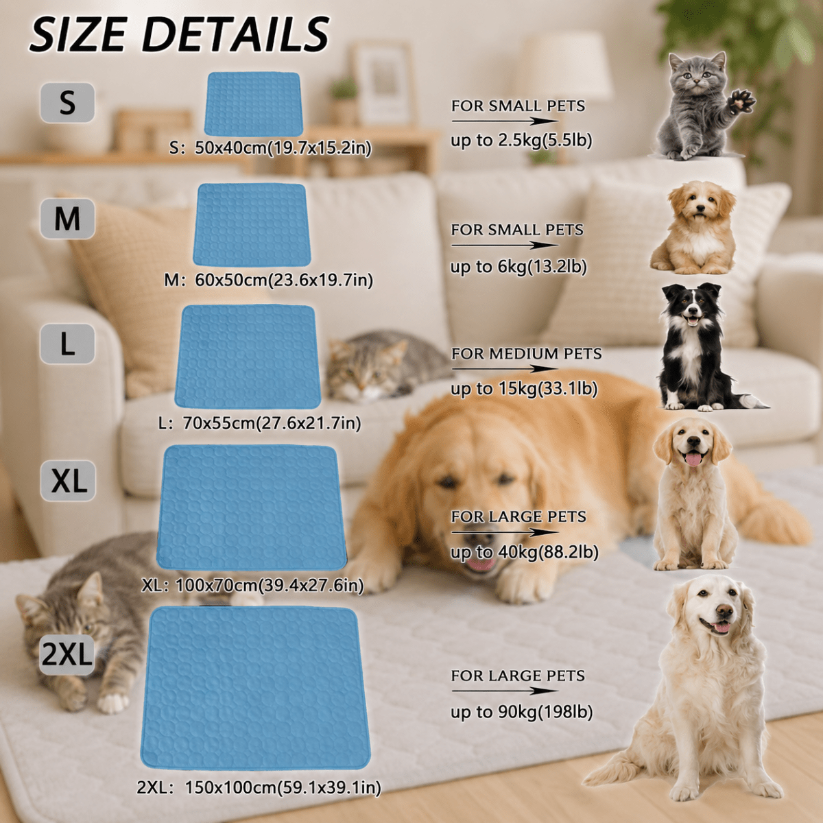 CHILLTAIL – Extra Large Cooling Rest Bed for Dogs & Cats
