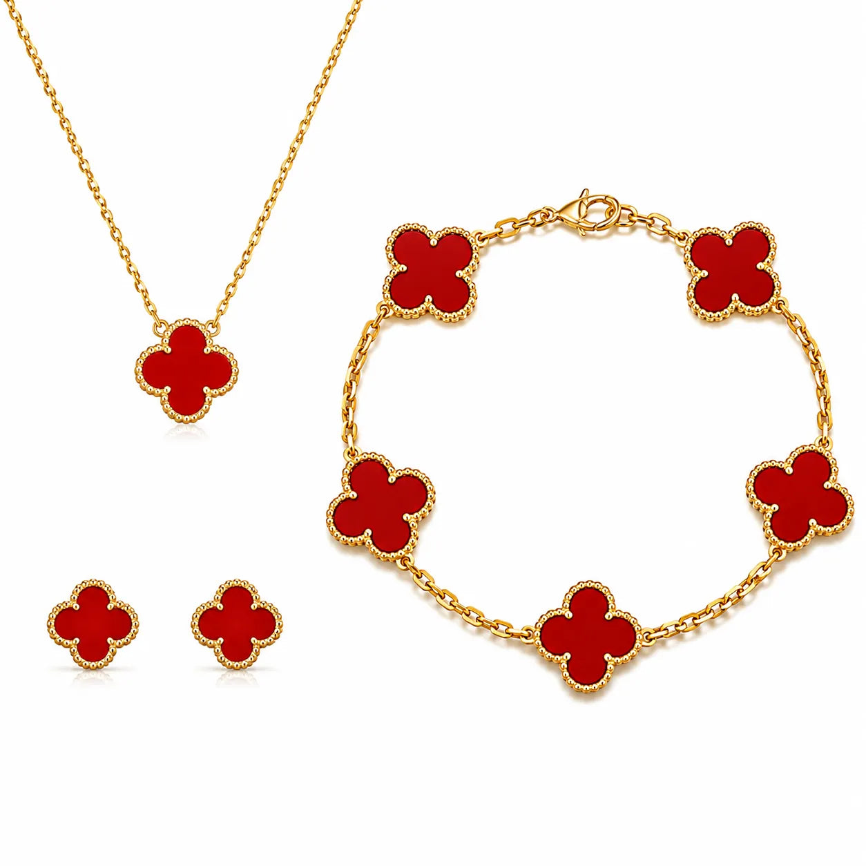 Bracelet Trèfle Ambre Ajustable | Bijou Élégant et Hypoallergénique