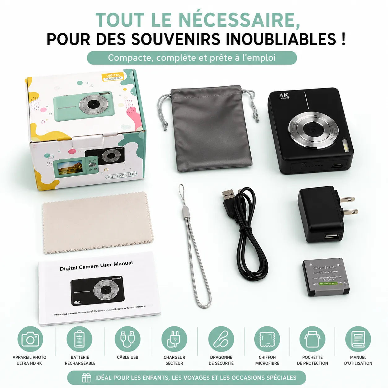 Appareil Photo Numérique Vintage | Vidéo 1080p et Design Compact