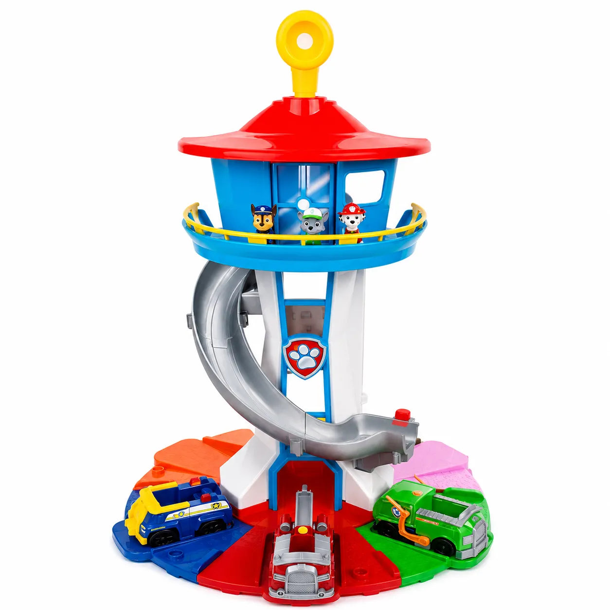 Set de voitures jouets avec toboggan et tour d'observation
