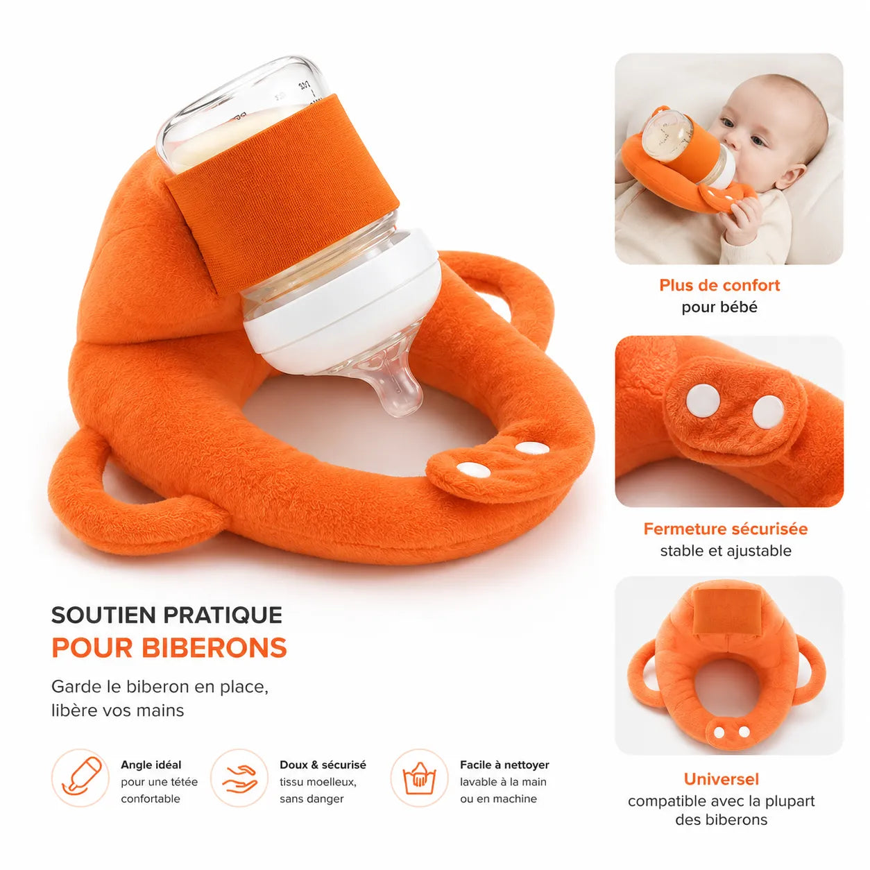 BabyFeed | Coussin Porte-Biberon Bébé Ergonomique et Lavable