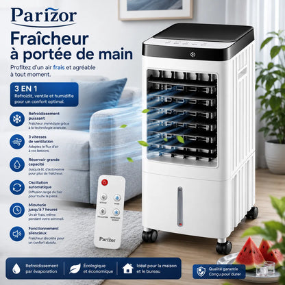 ArcticBreeze | Climatiseur Mobile Sans Évacuation Silencieux 10L