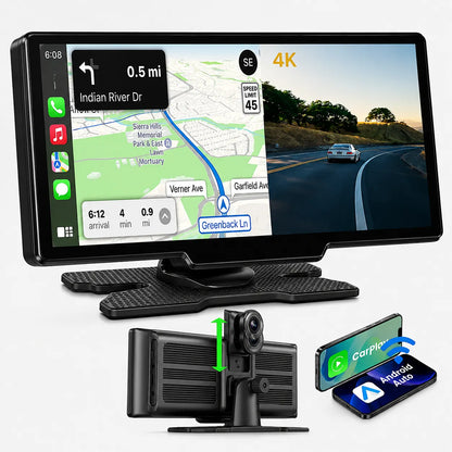 DriveVision | Écran CarPlay sans fil 10,26” avec dashcam 4K intégrée