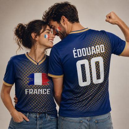 Bleu Légende | Maillot France Style 2026 Bleu Personnalisé avec Nom et Numéro