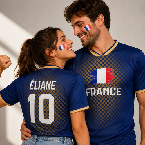 Bleu Légende | Maillot France Style 2026 Bleu Personnalisé avec Nom et Numéro
