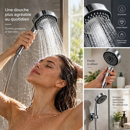 Pommeau de Douche Haute Pression | Pomme de douche filtrante Turbo Boost, plusieurs jets