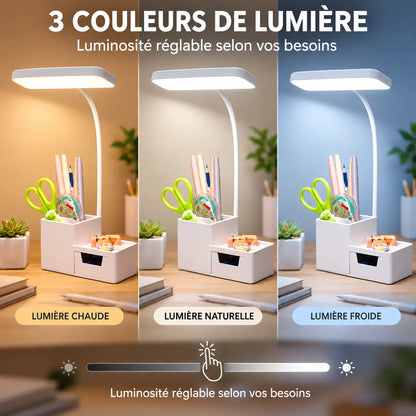 Lampe de Table | Lampe de chevet pliante rechargeable, tactile et variable