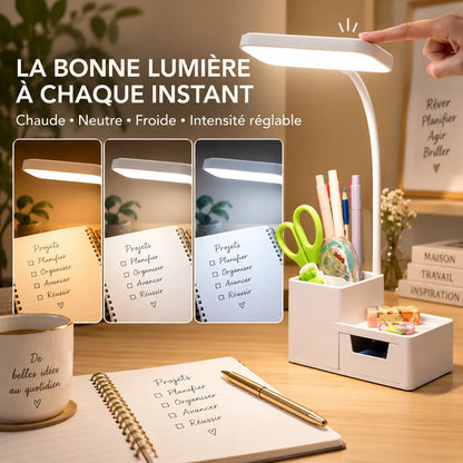 Lampe de Table | Lampe de chevet pliante rechargeable, tactile et variable