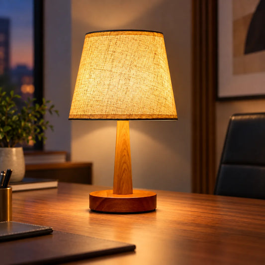 Lampe de Table Style Japonais | Lampe de chevet en tissu, ambiance rétro et chaleureuse