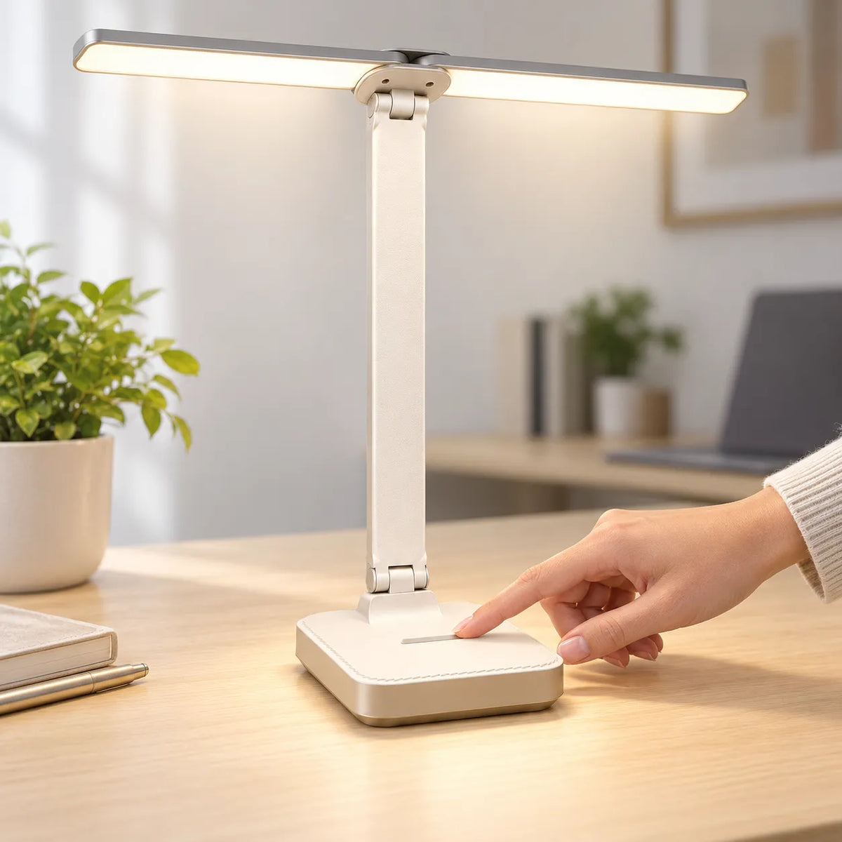 Lampe de Bureau | Lampe de chevet USB tactile, 3 niveaux de luminosité