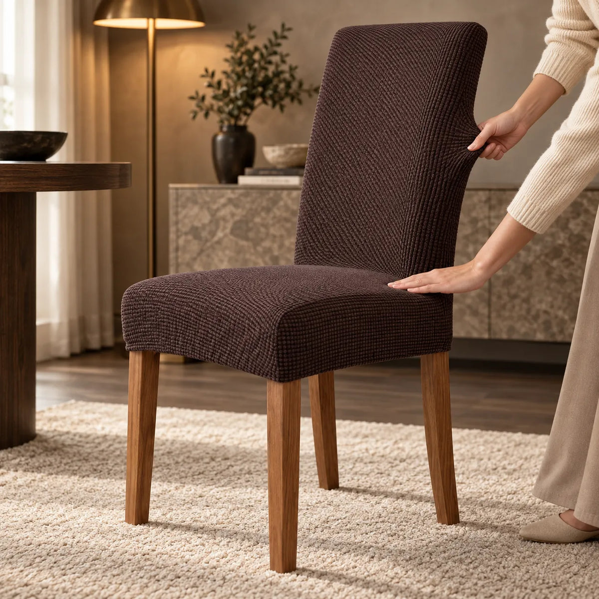 Housse de chaise extensible | Protection universelle en jacquard