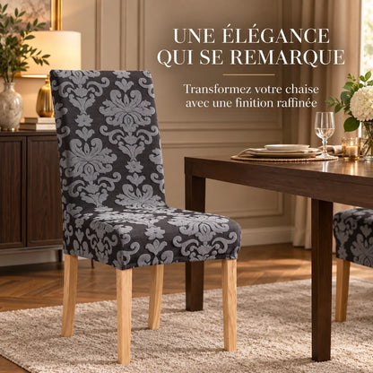 Housse de chaise extensible | Jacquard uni pour salle à manger et mariage