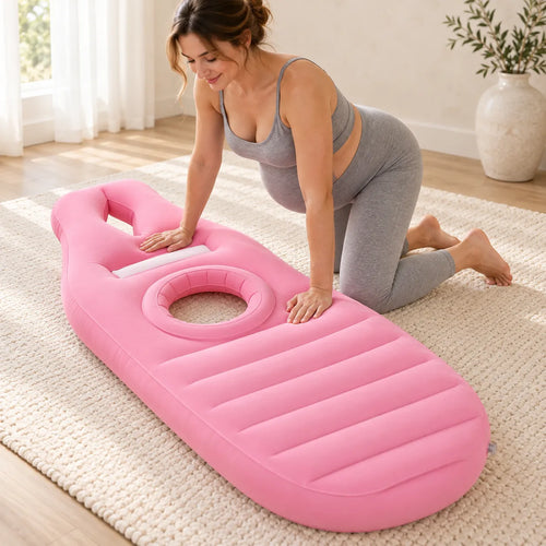 Coussin de grossesse gonflable | Matelas de maternité avec ouverture ventrale