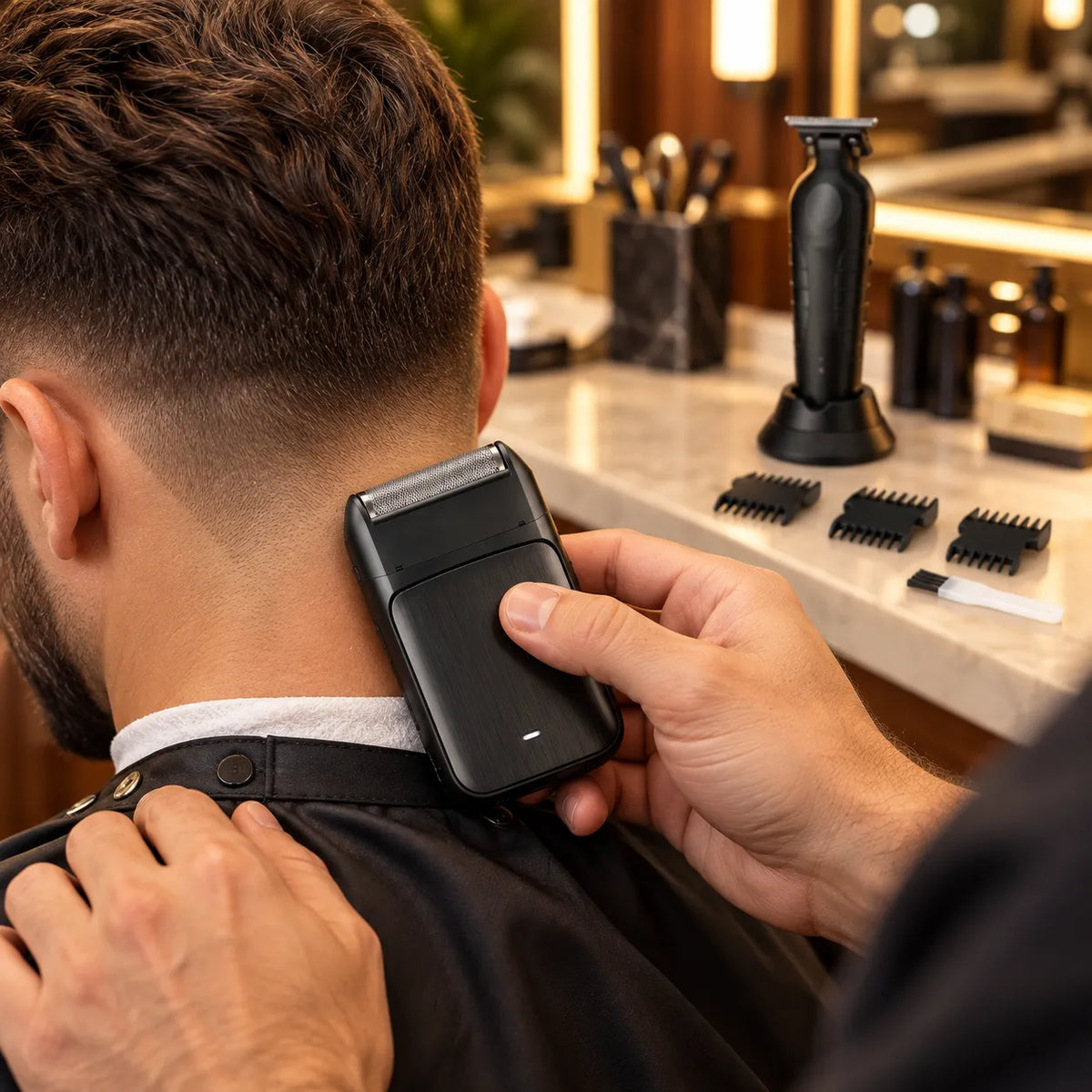 Rasoir électrique pour Homme 2-en-1 avec tondeuse pour barbe et cheveux