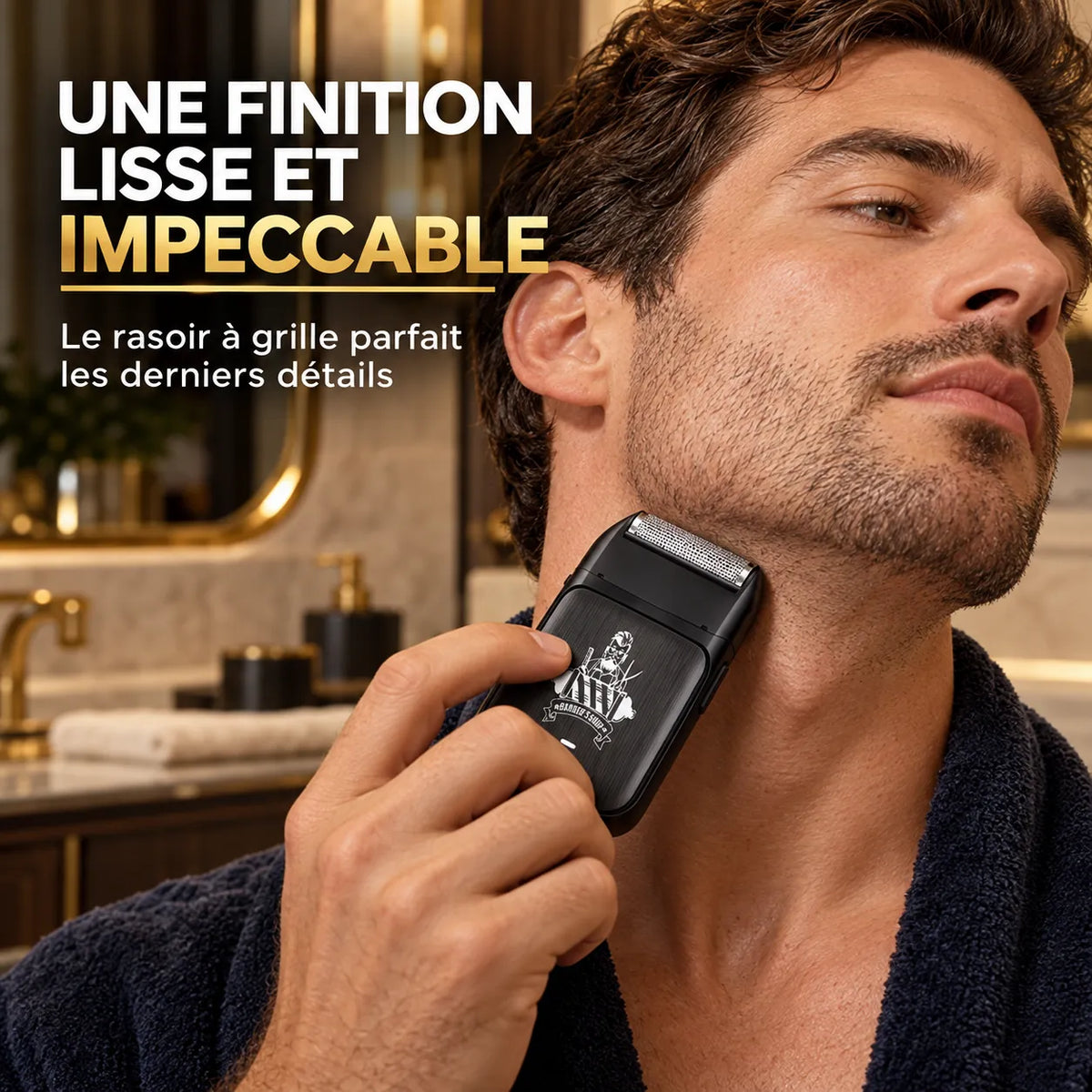 Rasoir électrique pour Homme 2-en-1 avec tondeuse pour barbe et cheveux