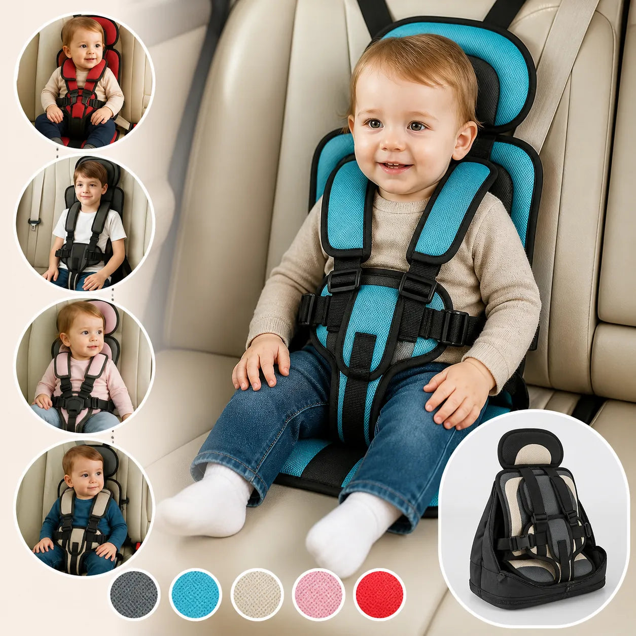 GoSeat Nomade - Siège auto pliable avec harnais | Voyage enfant