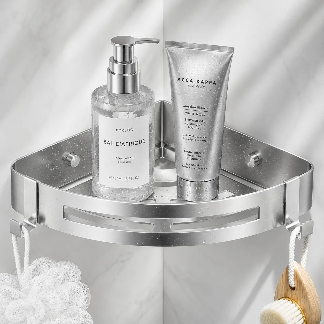 AureliaSet | Ensemble Accessoires Salle de Bain 3 Pièces en Métal Or/Argent