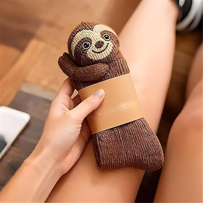 Kuschelsocken Unisex Winter Warm Weich Tiermotiv Haussocken