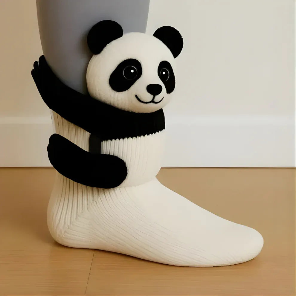 CozyPaws | Chaussettes Cocooning Antidérapantes avec Motif Animal 3D