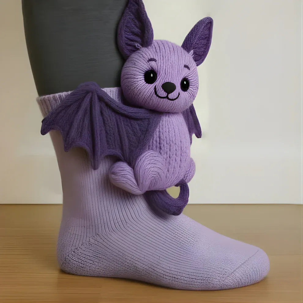 CozyPaws | Chaussettes Cocooning Antidérapantes avec Motif Animal 3D