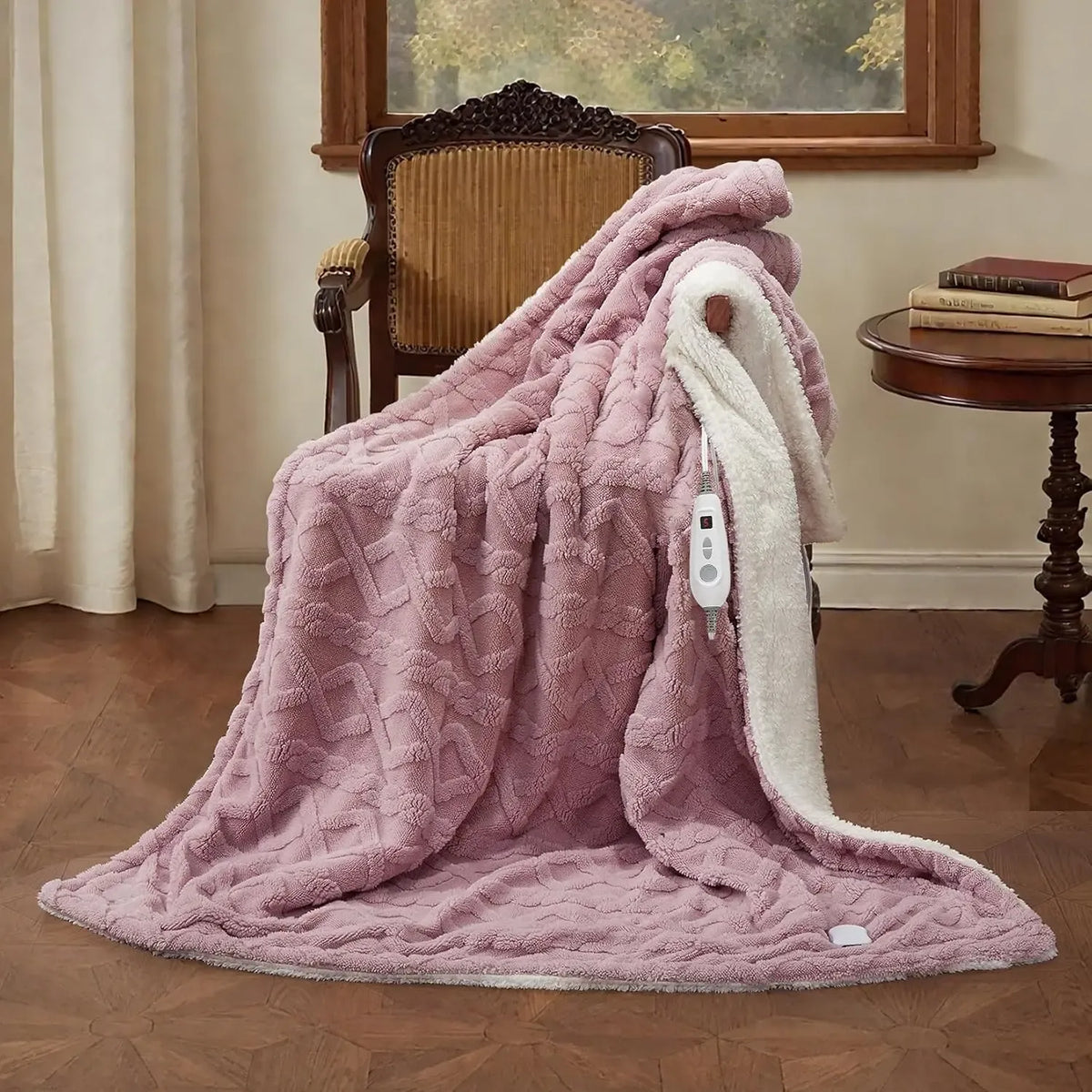 Couverture Chauffante Cocoona | Plaid chauffant en polaire 6 niveaux à contrôle LCD, 180 × 130 cm