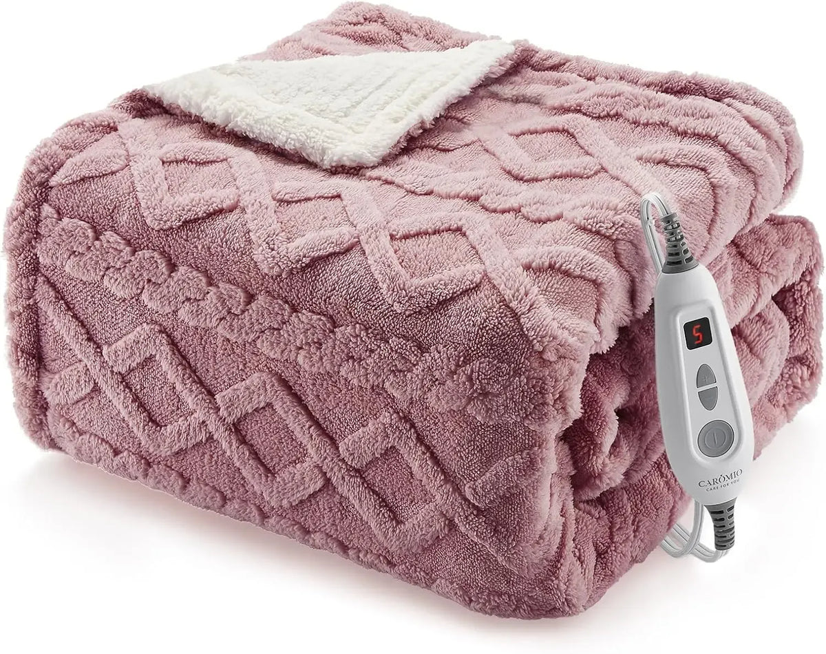 Couverture Chauffante Cocoona | Plaid chauffant en polaire 6 niveaux à contrôle LCD, 180 × 130 cm