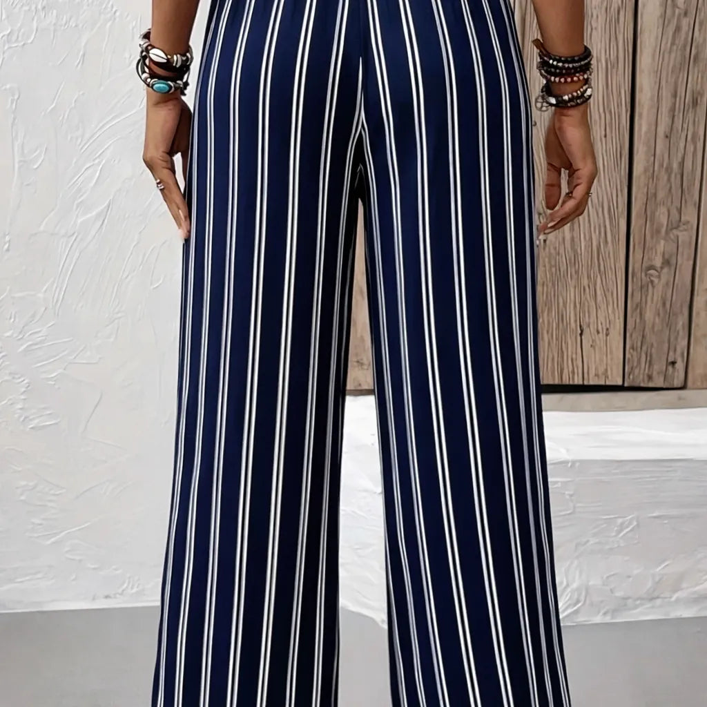 Fintara Pantalon fluide été femme – Imprimé vintage tie-dye