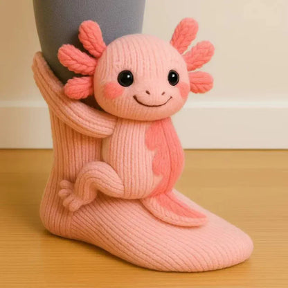 CozyPaws | Chaussettes Cocooning Antidérapantes avec Motif Animal 3D