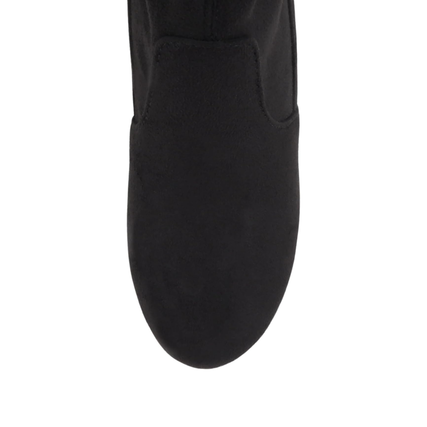 Cuissardes noires en simili daim avec talon bloc et laçage arrière pour femme