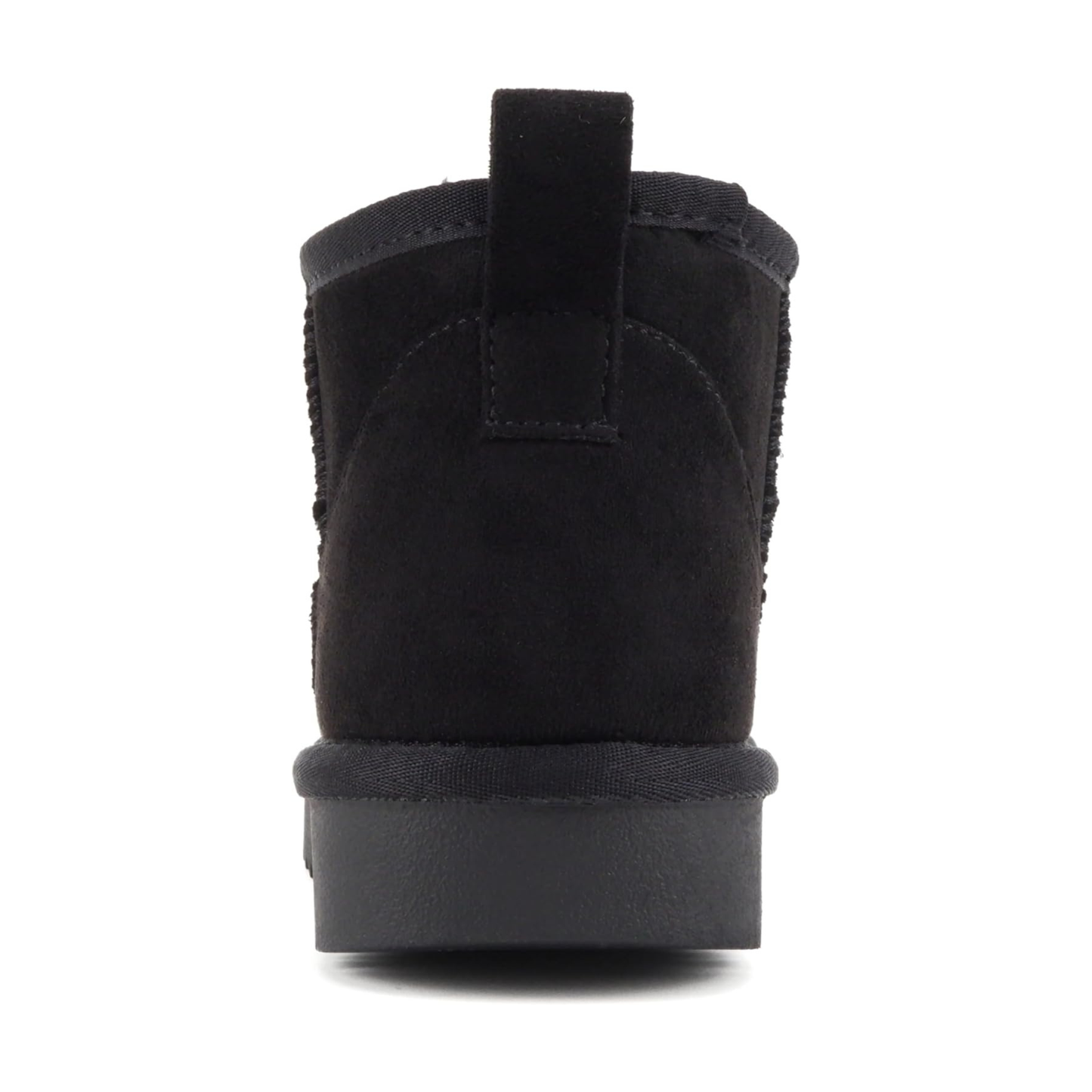Bottines courtes noires en suédine avec semelle épaisse crantée et doublure chaude