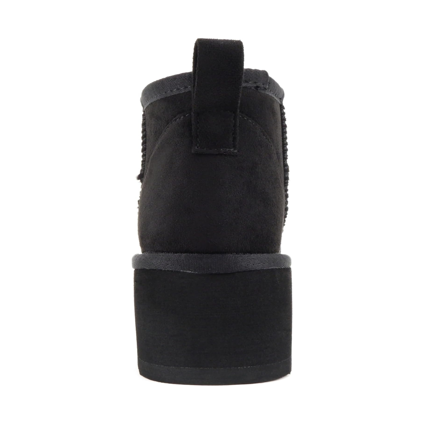 Bottines plates-formes noires en simili daim avec doublure chaude et semelle épaisse pour femme