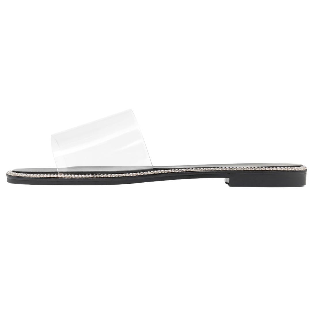 Sandales Plates Transparentes Femme – Claquettes d’Été