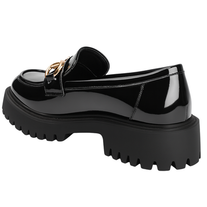 Loafers pour Femme à Semelle Plateforme – Chaussures Slip-On Confortables avec Boucle Métallique