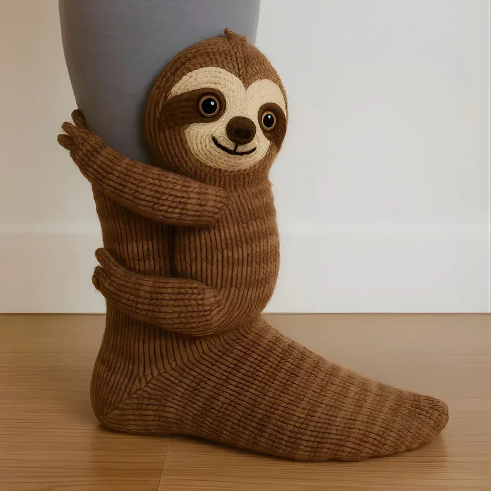 CozyPaws | Chaussettes Cocooning Antidérapantes avec Motif Animal 3D
