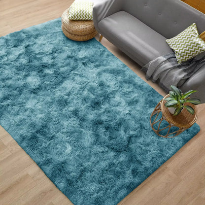 Tapis Shaggy Moelly | Tapis de salon et chambre effet tie-dye, doux et antidérapant