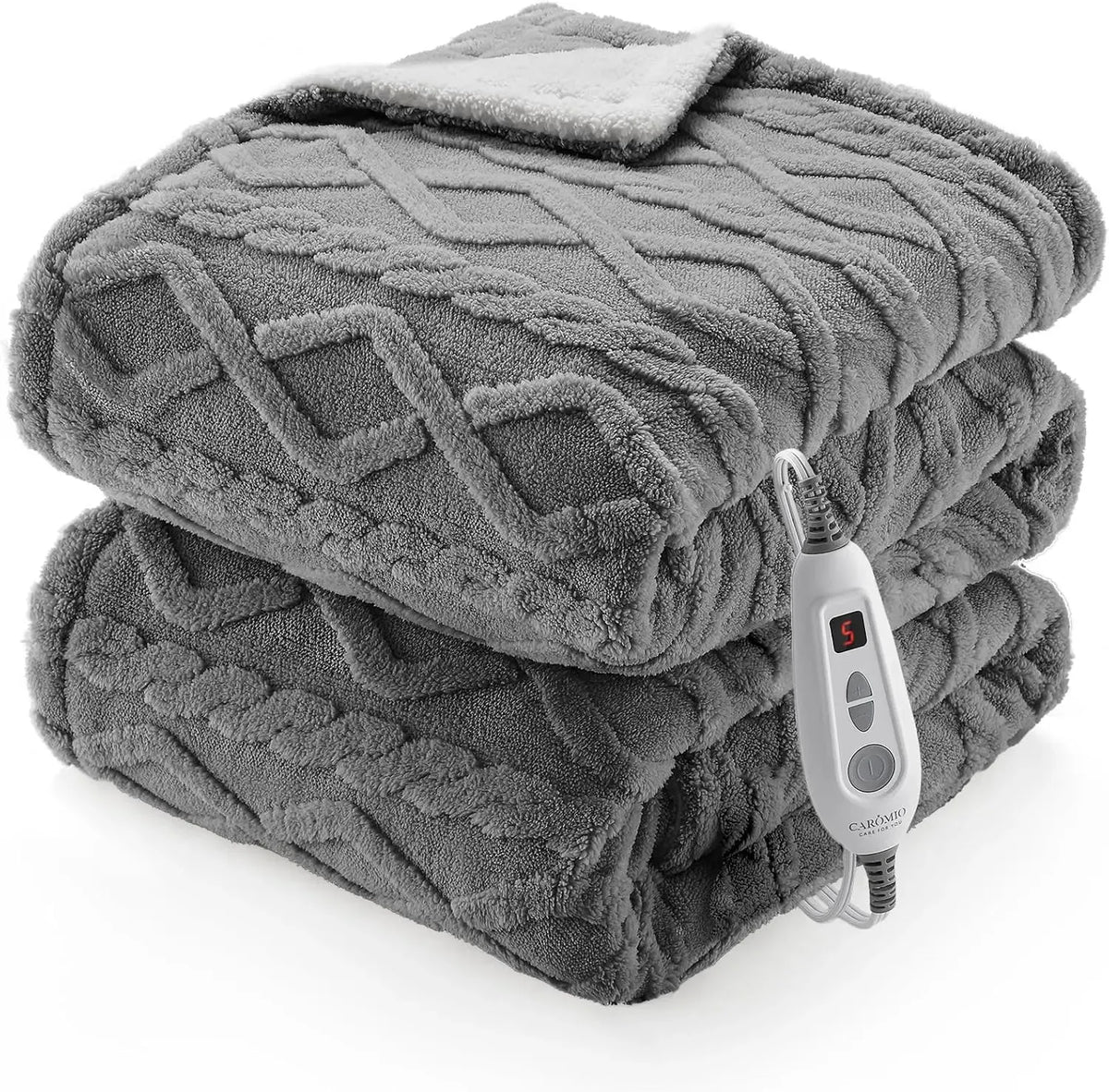 Couverture Chauffante Cocoona | Plaid chauffant en polaire 6 niveaux à contrôle LCD, 180 × 130 cm