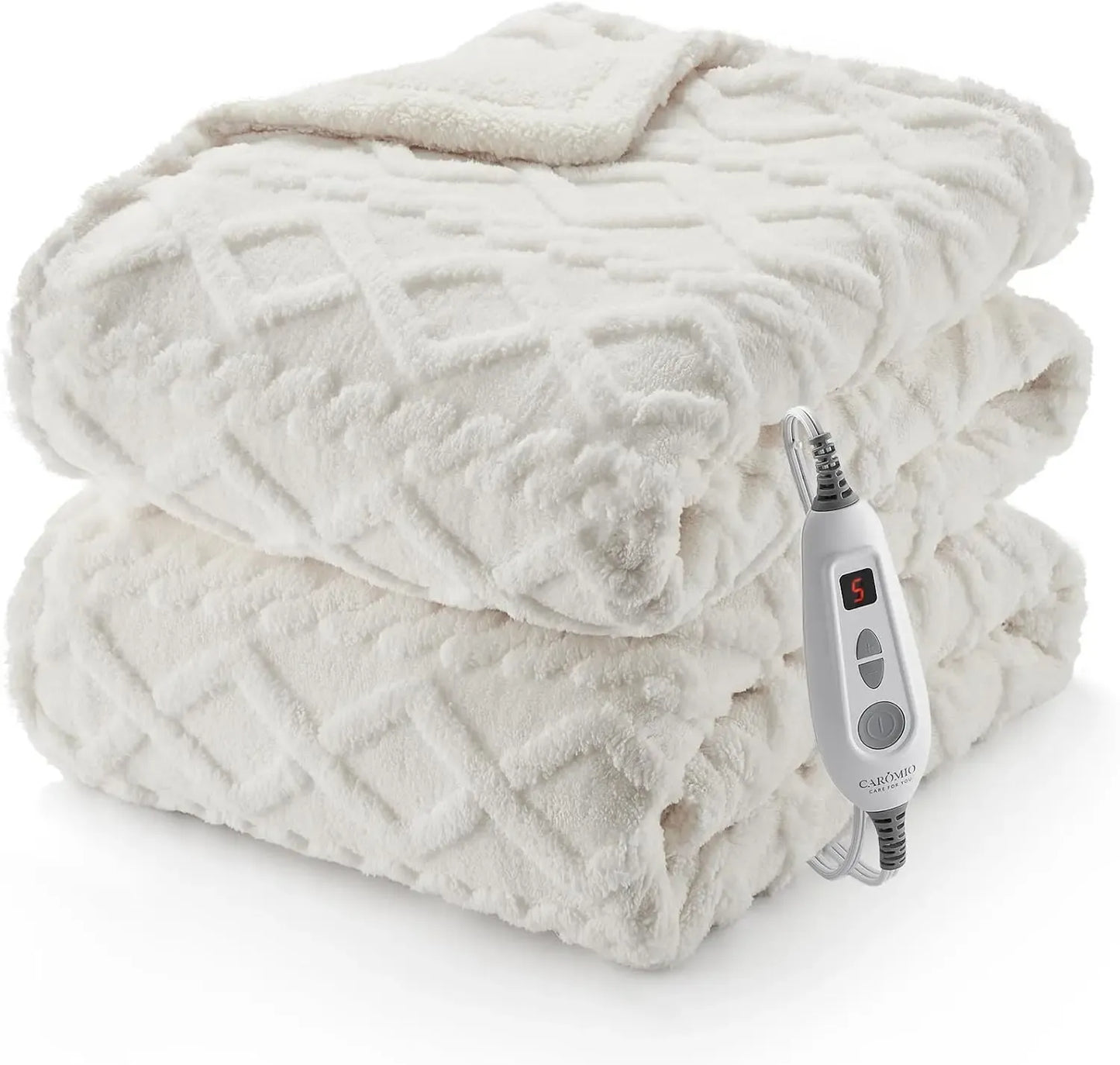Couverture Chauffante Cocoona | Plaid chauffant en polaire 6 niveaux à contrôle LCD, 180 × 130 cm