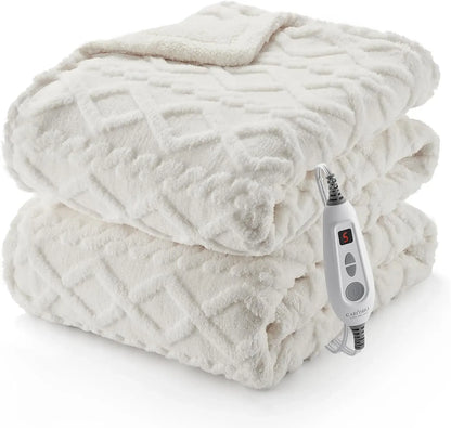 Couverture Chauffante Cocoona | Plaid chauffant en polaire 6 niveaux à contrôle LCD, 180 × 130 cm