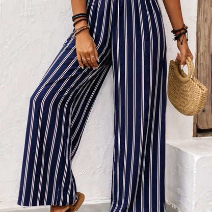 Fintara Pantalon fluide été femme – Imprimé vintage tie-dye