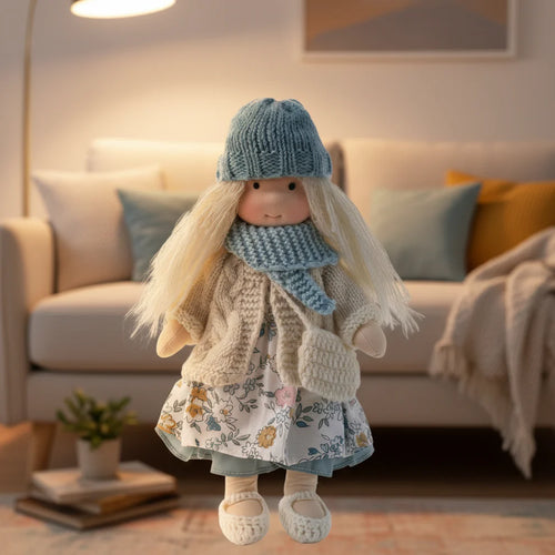 Poupée Waldorf Elora | Poupée faite main en coton doux 28 cm