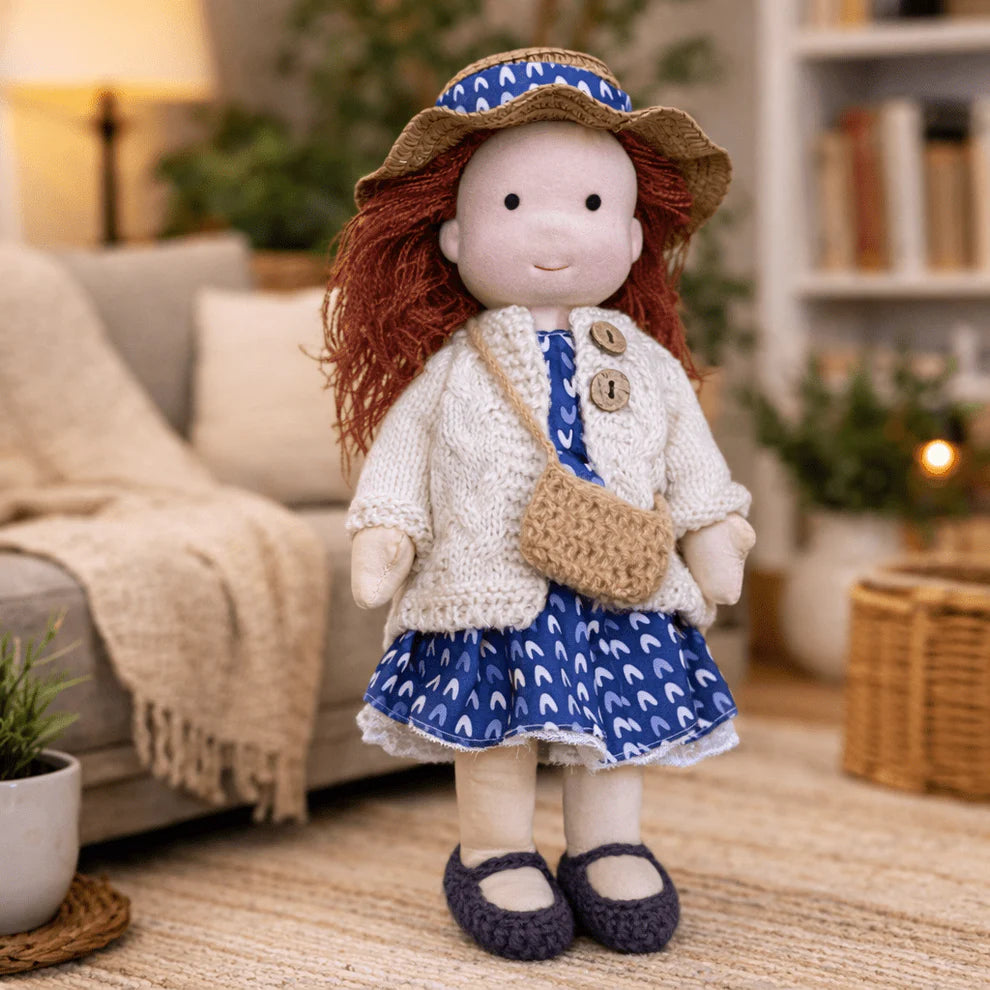 Poupée Waldorf Elora | Poupée faite main en coton doux 28 cm
