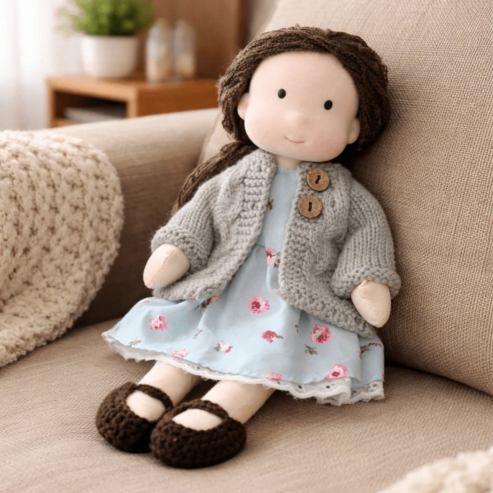 Poupée Waldorf Elora | Poupée faite main en coton doux 28 cm