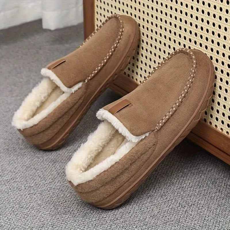 TERRAWOOL | Mocassins Homme Chauds en Laine Synthétique pour la Maison