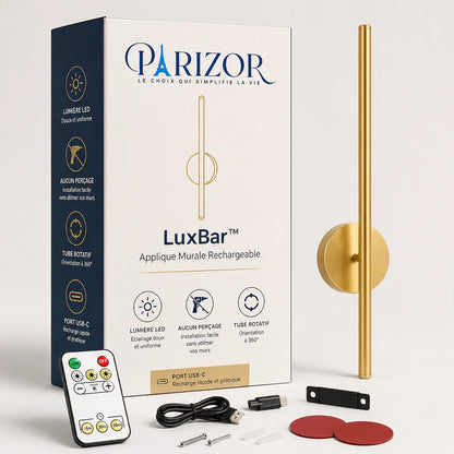 LuxBar Applique murale sans fil | Lampe murale LED rechargeable USB-C