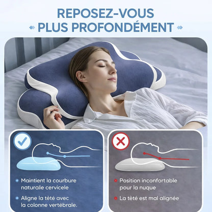 Oreiller Cervical Ergonomique à Mémoire de Forme