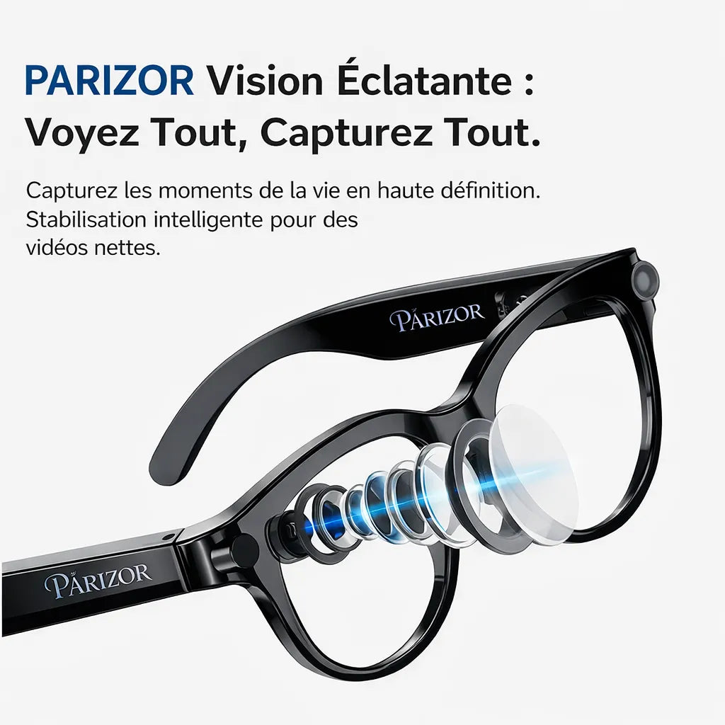 VisionAI Glass – lunettes avec caméra espion - mini caméra de surveillance