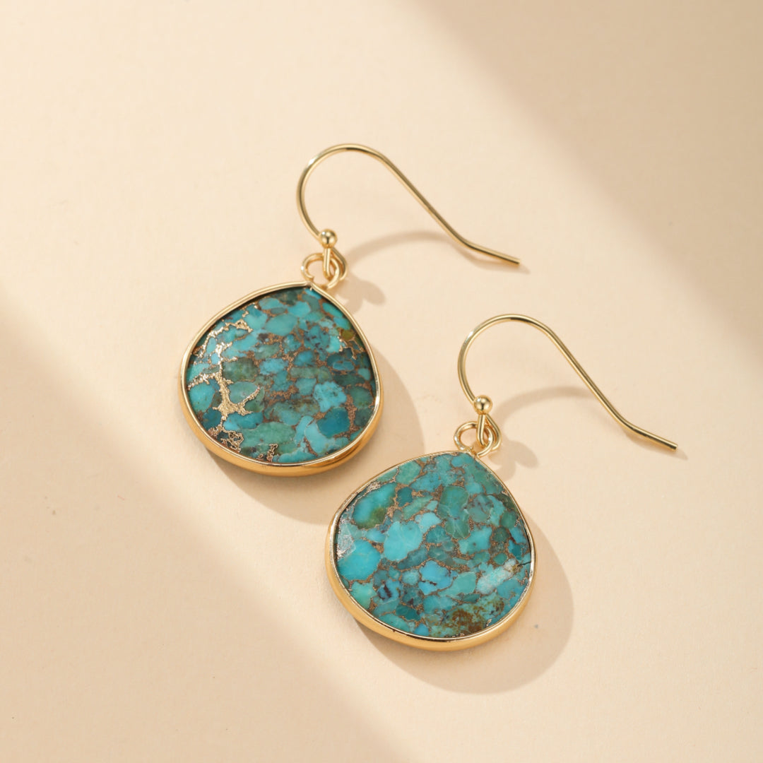 Boucles d'Oreilles Turquoise – Miroir du Ciel